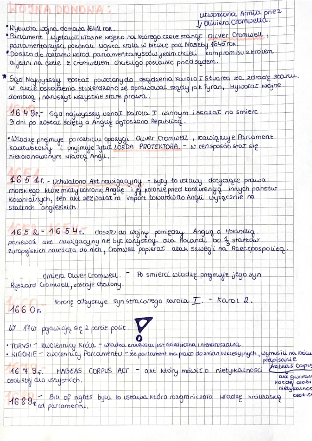 Amigielska wojna domustra :
Nowa szlachta (gentry) - większą rolę zaczęta odgrywać, była to
warstwa spotecana która nie posiadała tytułów sz