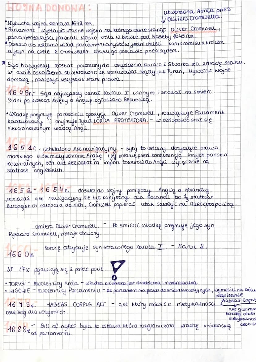 Amigielska wojna domustra :
Nowa szlachta (gentry) - większą rolę zaczęta odgrywać, była to
warstwa spotecana która nie posiadała tytułów sz