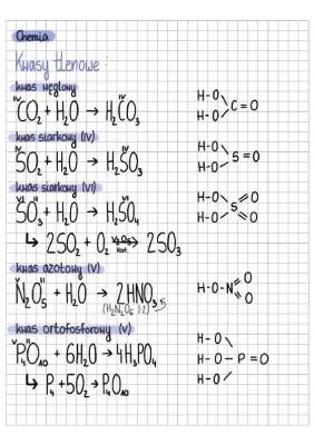 Know Chemia -> Kwasy tlenowe i beztlenowe (wzór struktularny, sumaryczny i równanie reakcji otrzymywania)  thumbnail