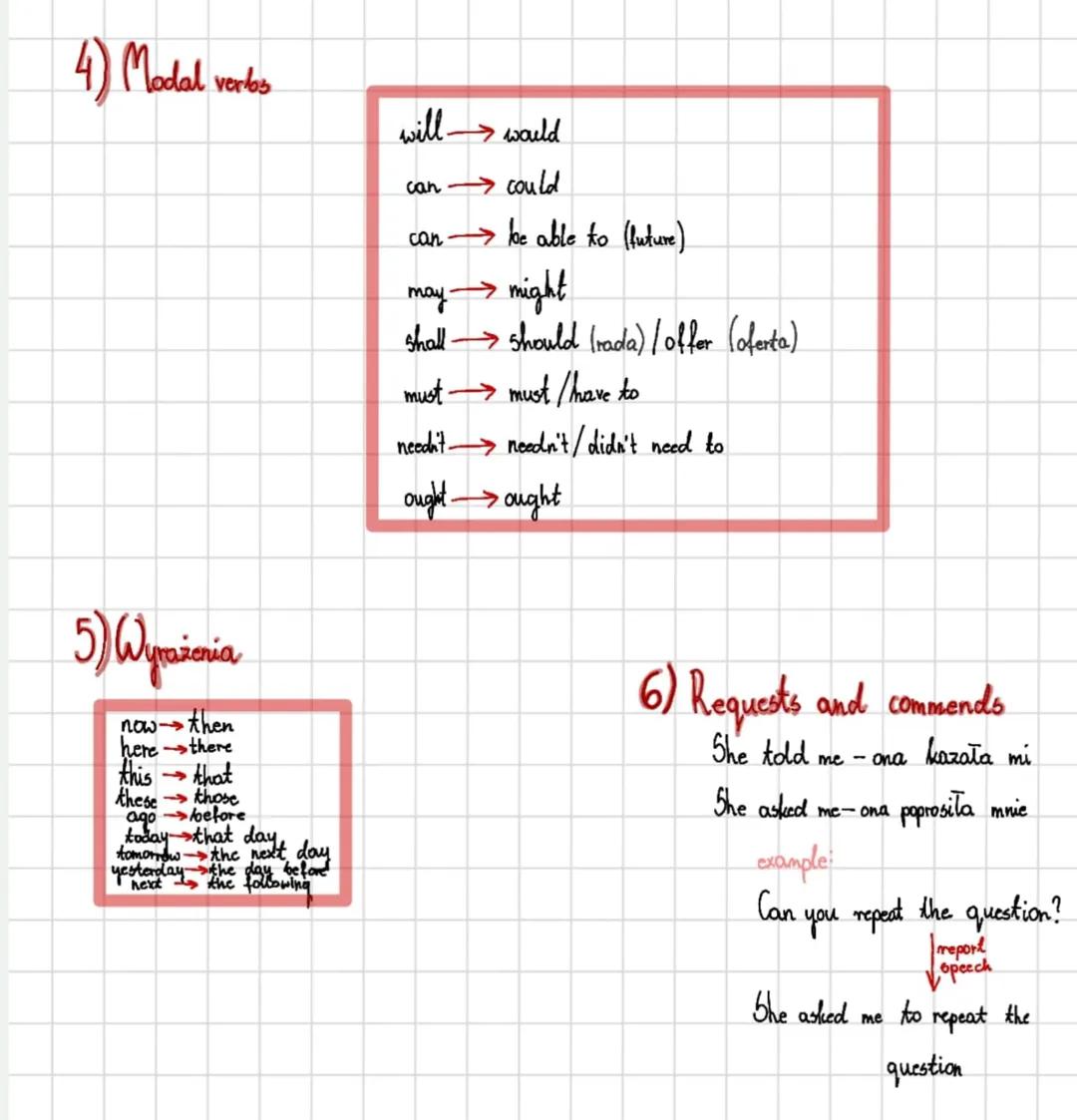 reparted speech
INLI MILD JI LLVII

1) Reported Speech-zdania bráenduage i panczase

example:
I'm cleaning my teeth

reported speech
He said