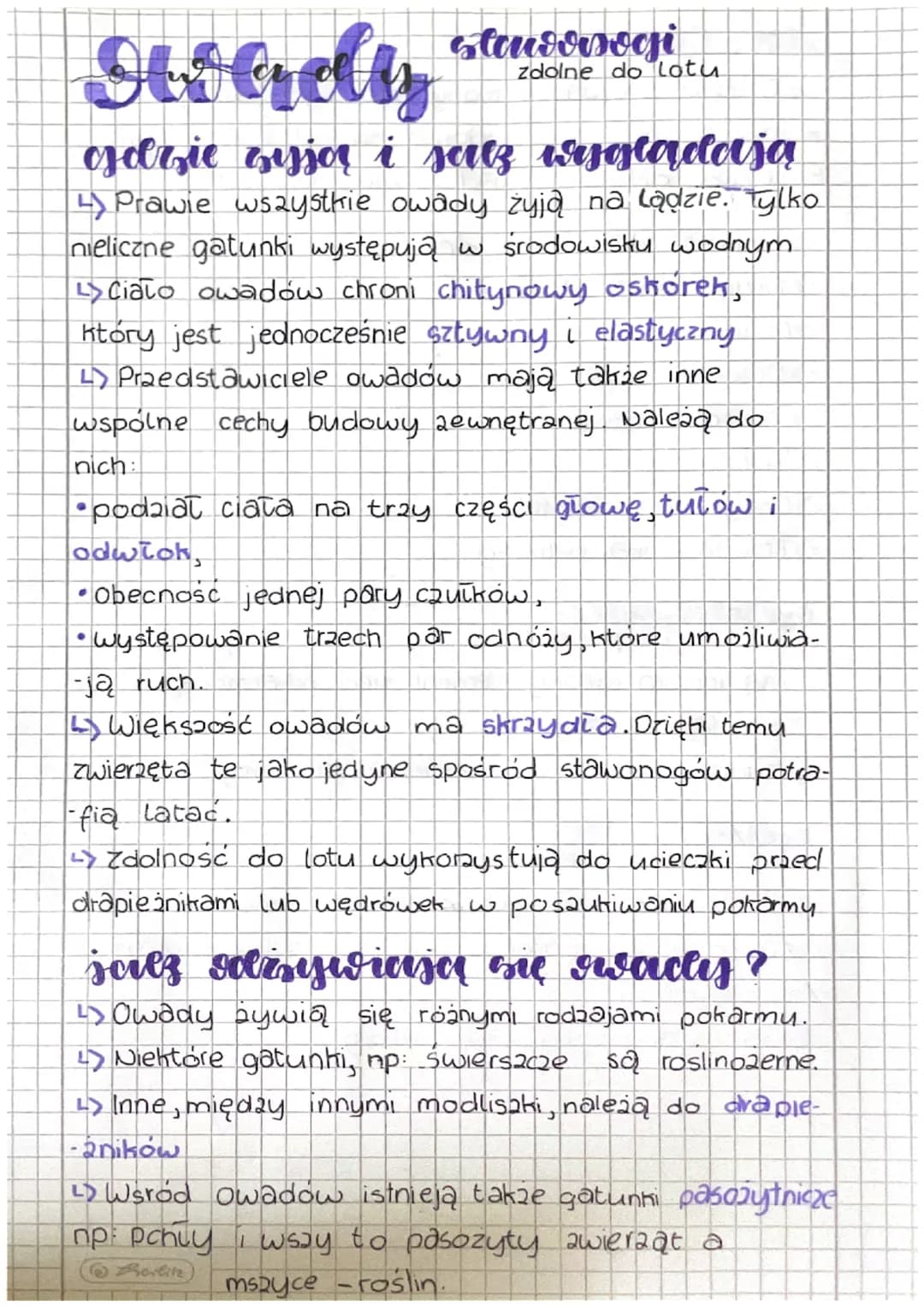 Standorsoci
Stoedy
osolzie gessor i salz wasglądają
4 Prawie wszystkie owady żyją na lądzie. Tylko
nieliczne gatunki występują w środowisku 