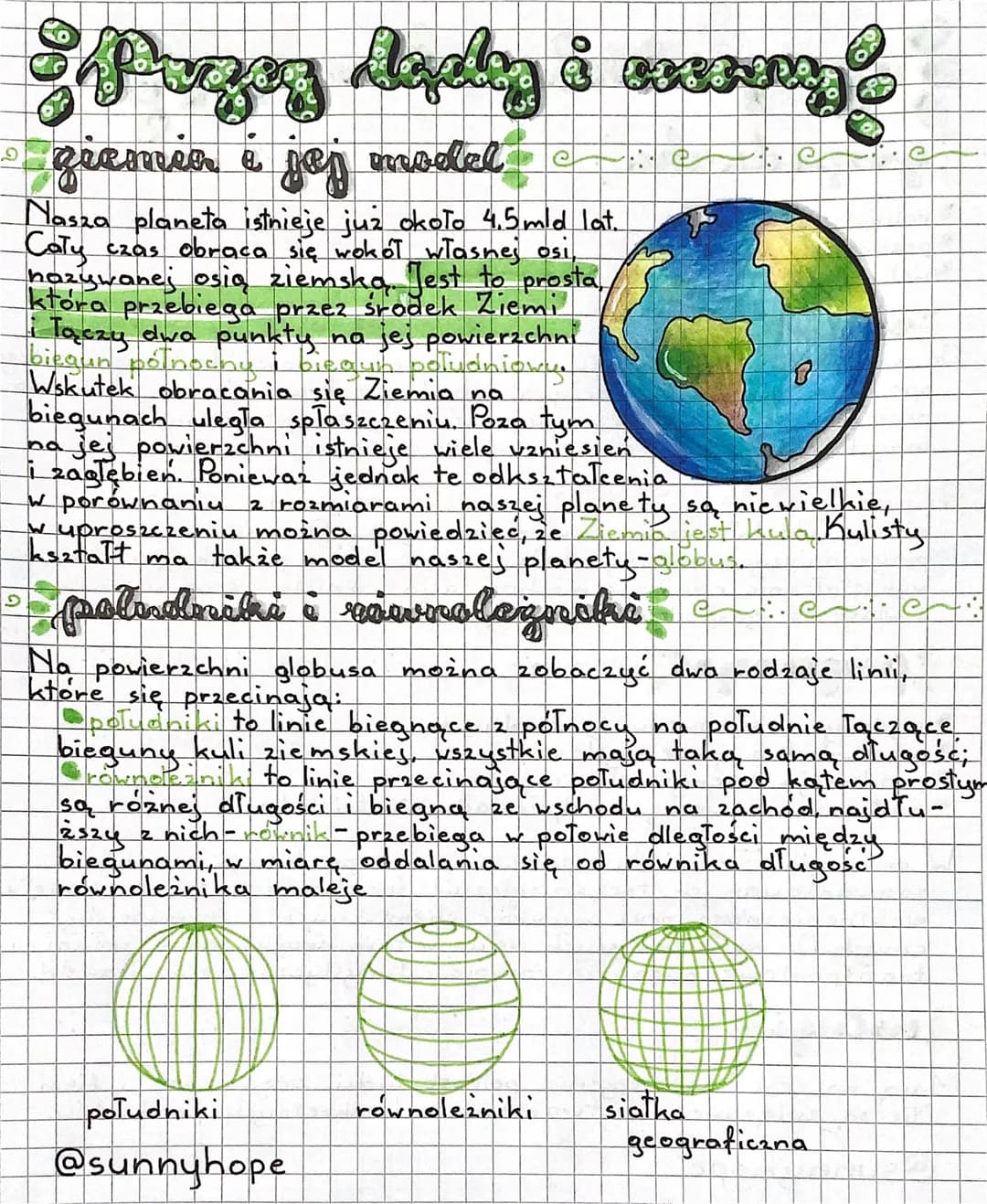 Przez lady i exclo
C
i
• qiemen
CA
& jej model
P
Nasza planeta istnieje już około 4,5 mld lat.
Cały czas obraca się wokoT własnej osi,
nazyw