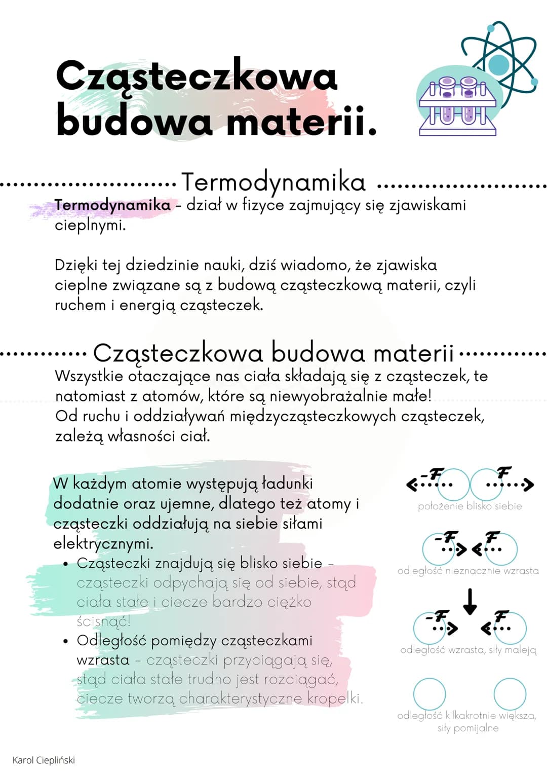 Cząsteczkowa
budowa materii.
Termodynamika
Termodynamika - dział w fizyće zajmujący się zjawiskami
cieplnymi.
Dzięki tej dziedzinie nauki, d
