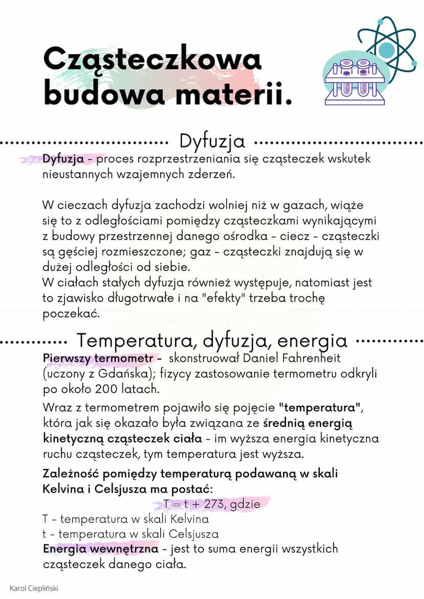 Cząsteczkowa
budowa materii.
Termodynamika
Termodynamika - dział w fizyće zajmujący się zjawiskami
cieplnymi.
Dzięki tej dziedzinie nauki, d