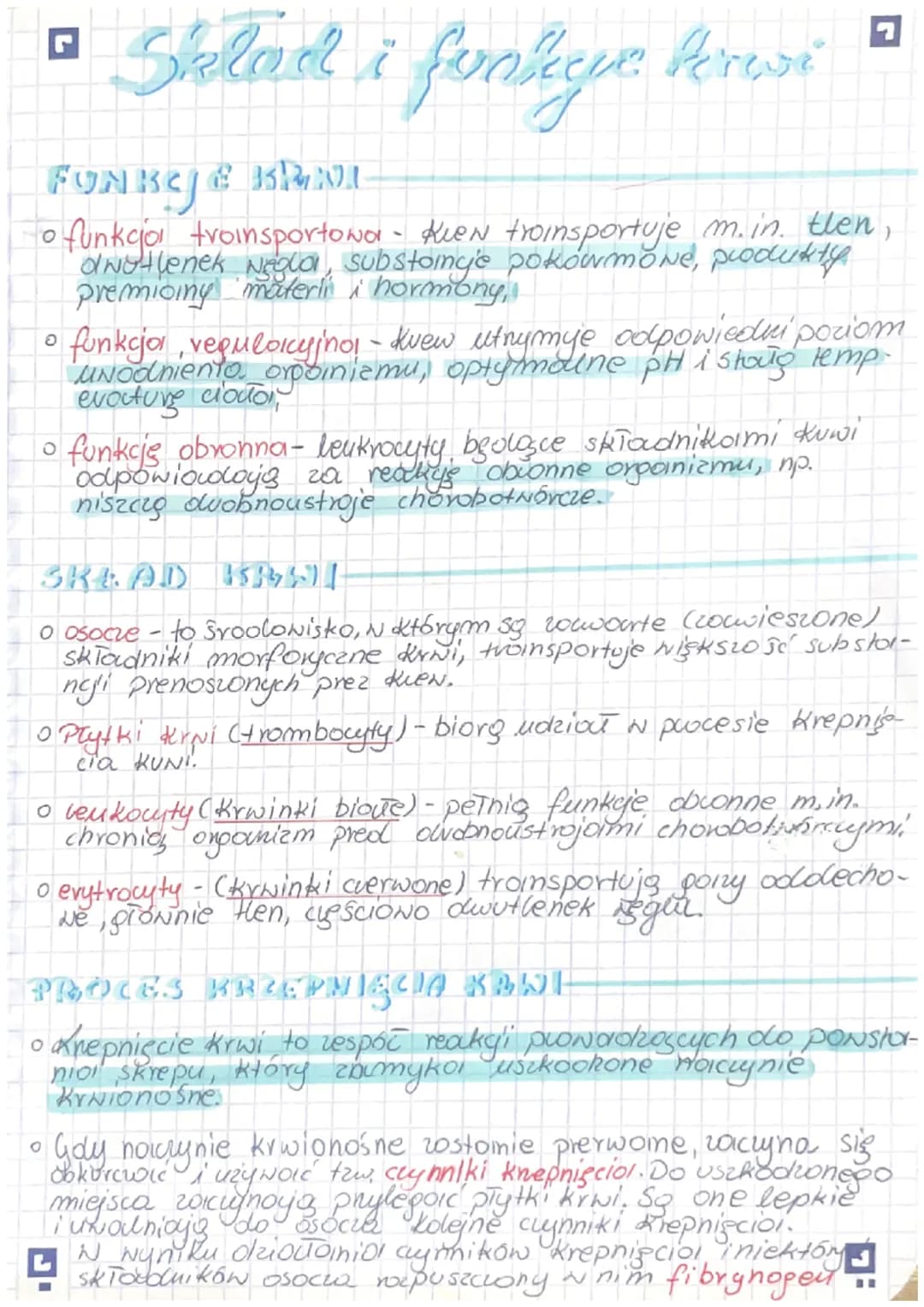 • Sklad i forhywe krwi
FUNKEJ & BRNI
o funkcija troinsportowa - KveN troinsportuje m.in. then,
dwutlenek Negla, substomng's pokowmoNe, produ