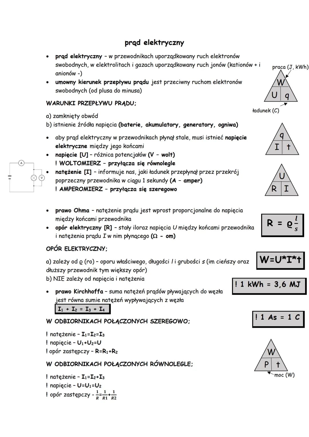 prąd elektryczny
prąd elektryczny - w przewodnikach uporządkowany ruch elektronów
swobodnych, w elektrolitach i gazach uporządkowany ruch jo