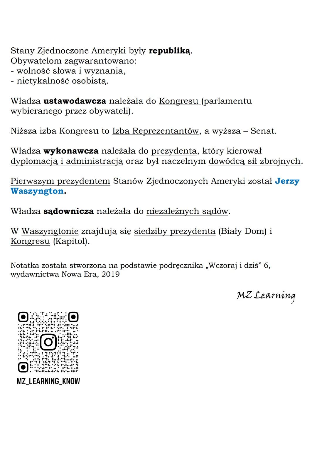 MZ_LEARNING_KNOW

# Stany Zjednoczone Ameryki
## Klasa 6, „Wczoraj i dziś", Nowa Era

Od XVII w. na wschodnim wybrzeżu Ameryki Północnej zac