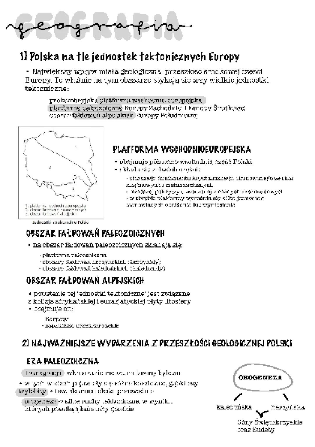 Budowa geologiczna Polski - Notatka i Prezentacja