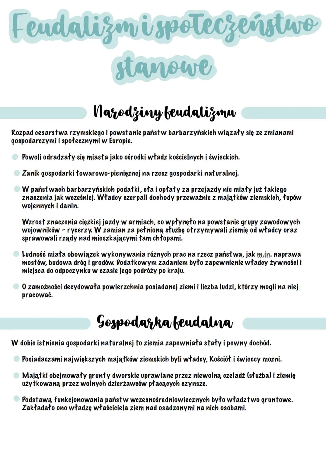 
<p>Feudalizm i społeczeństwo stanowe</p>
<p>Narodziny feudalizmu</p>
<p>Rozpad cesarstwa rzymskiego i powstanie państw barbarzyńskich wiąza