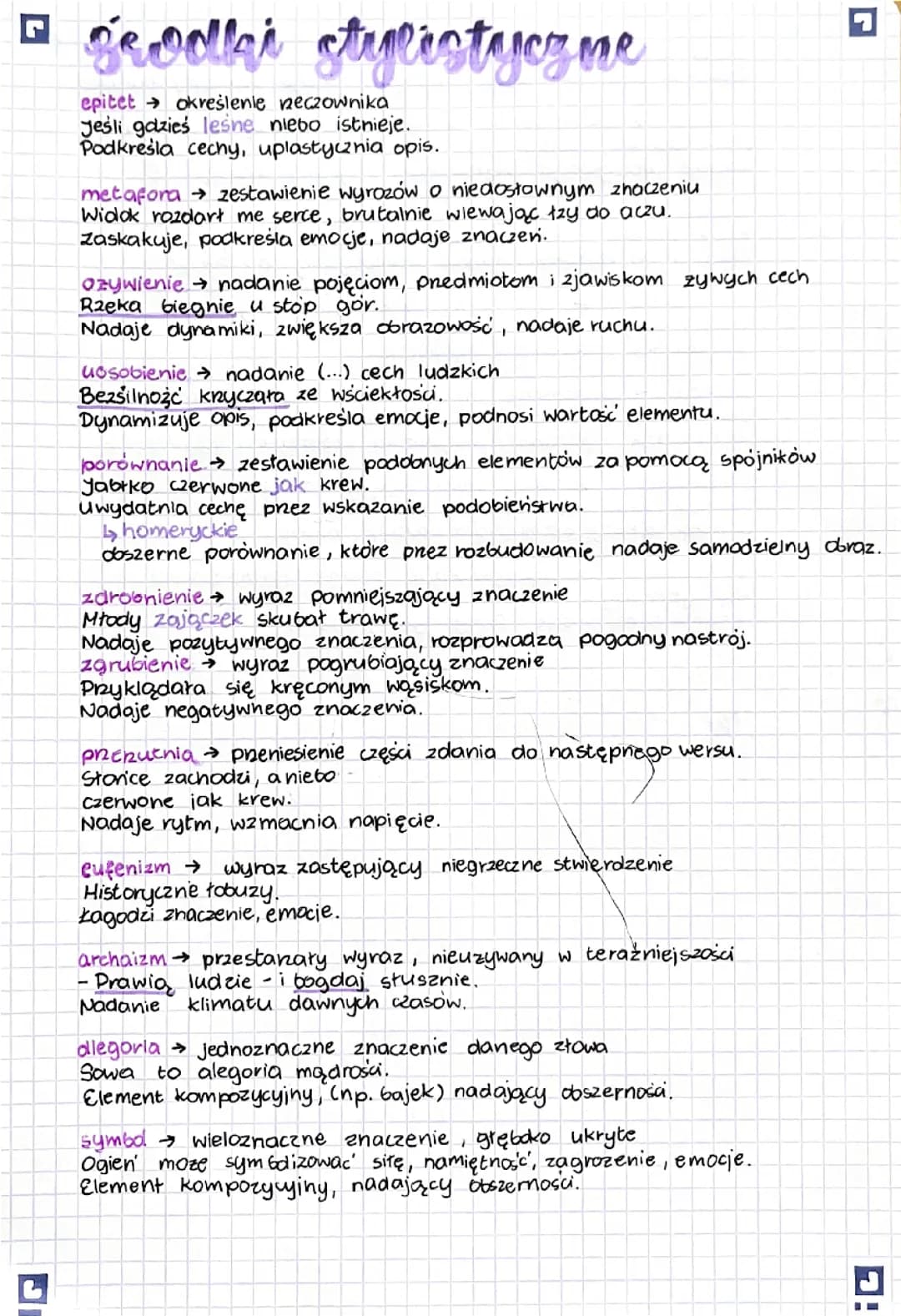 Środki stylistyczne - klasa 7,8