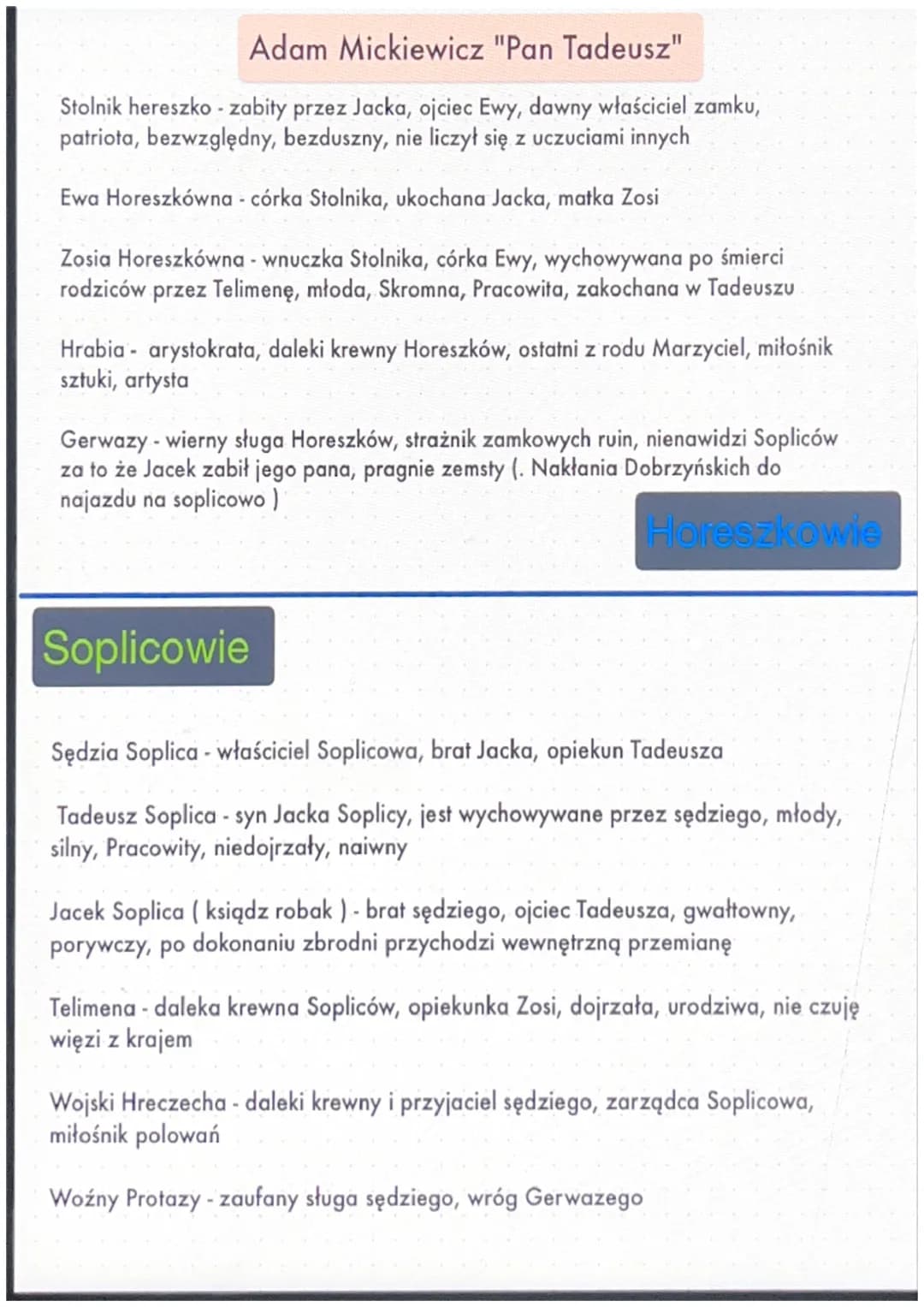 Adam Mickiewicz "Pan Tadeusz"
Epoka - romantyzm
Rodzaj literacki - epika
PAN TADEUSZ - jest
epopejeją i wyróżnia się
następującymi cechami
S