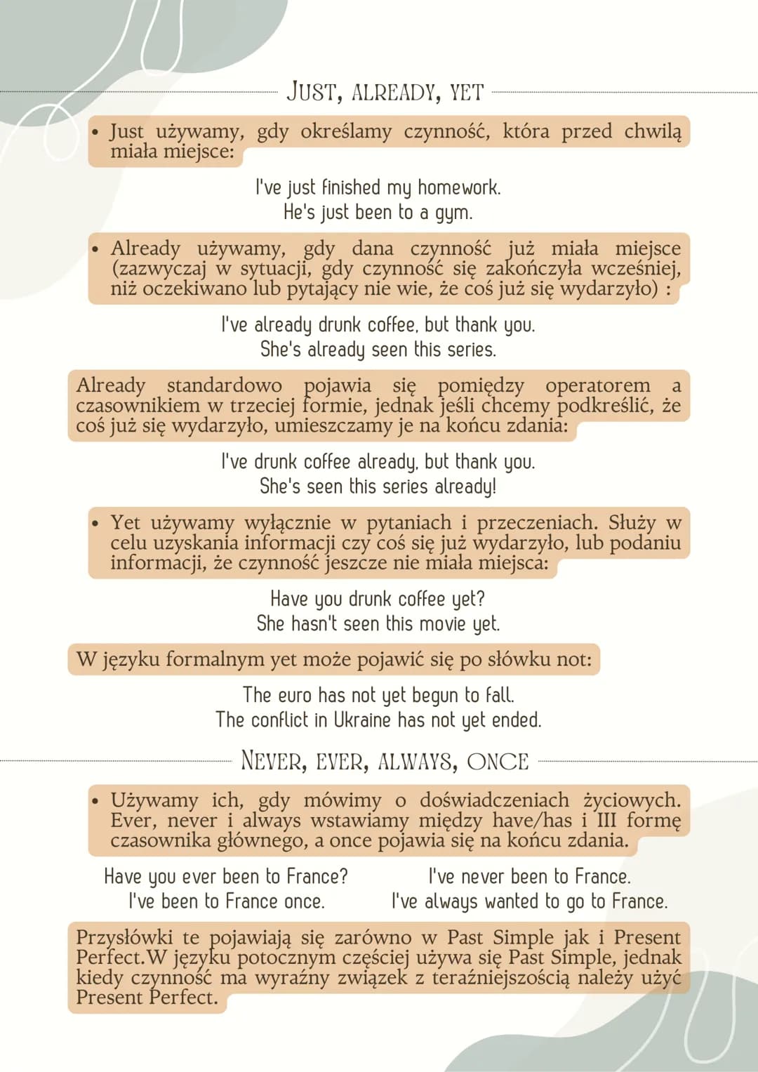 PRESENT PERFECT
BUDOWA
PODMIOT + HAVE/HAS + CZASOWNIK W III FORMIE
I've seen this movie.
PYTANIA I PRZECZENIA
Aby utworzyć pytanie wystarczy