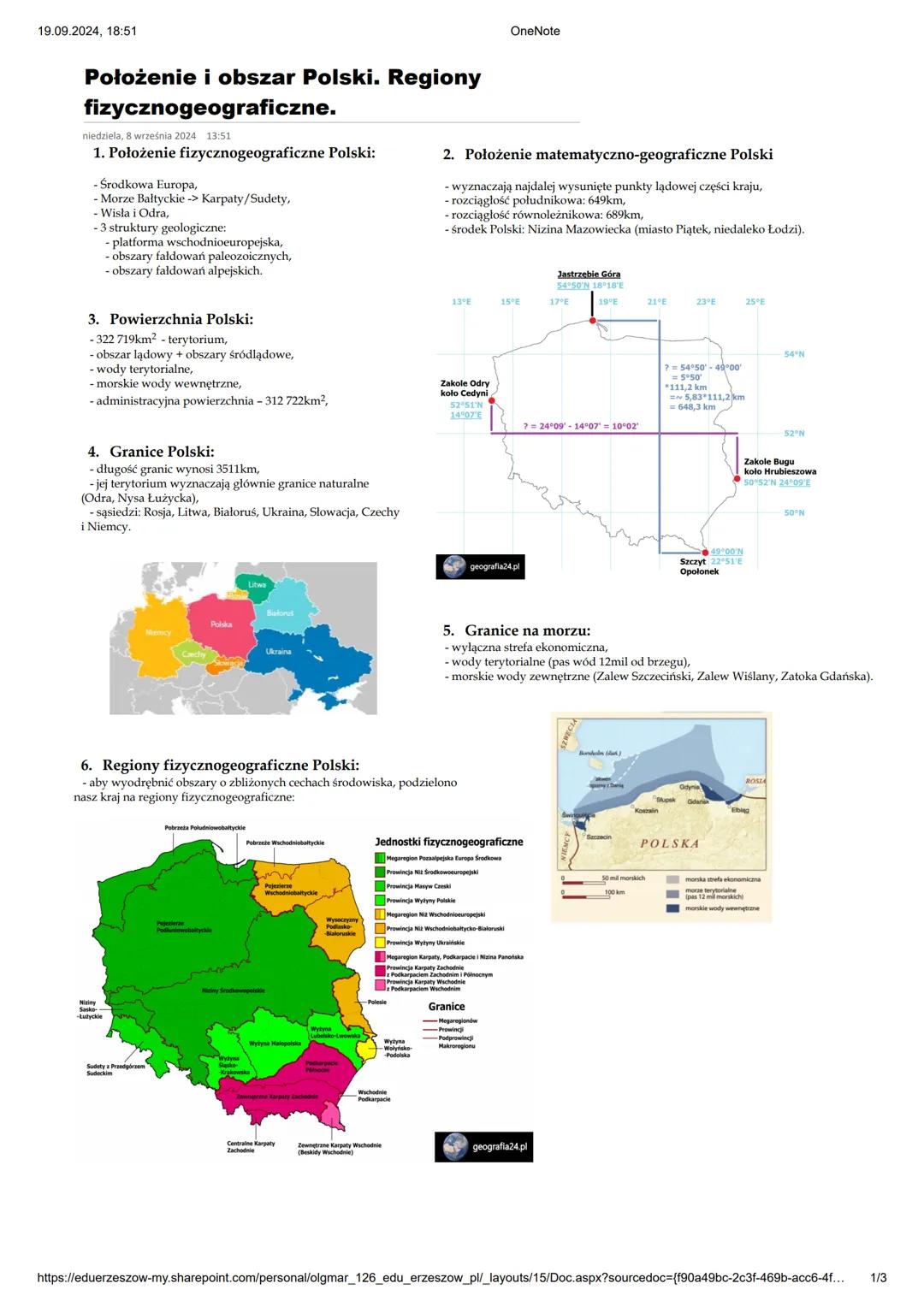 Konsekwencje położenia Polski - poziom rozszerzony