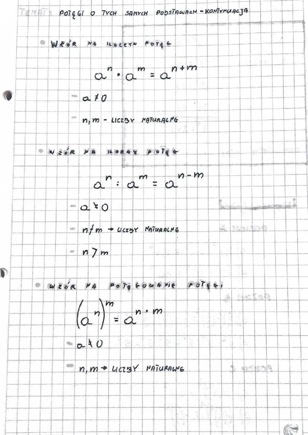 Potęgi z jednakową podstawą: proste wyjaśnienia
