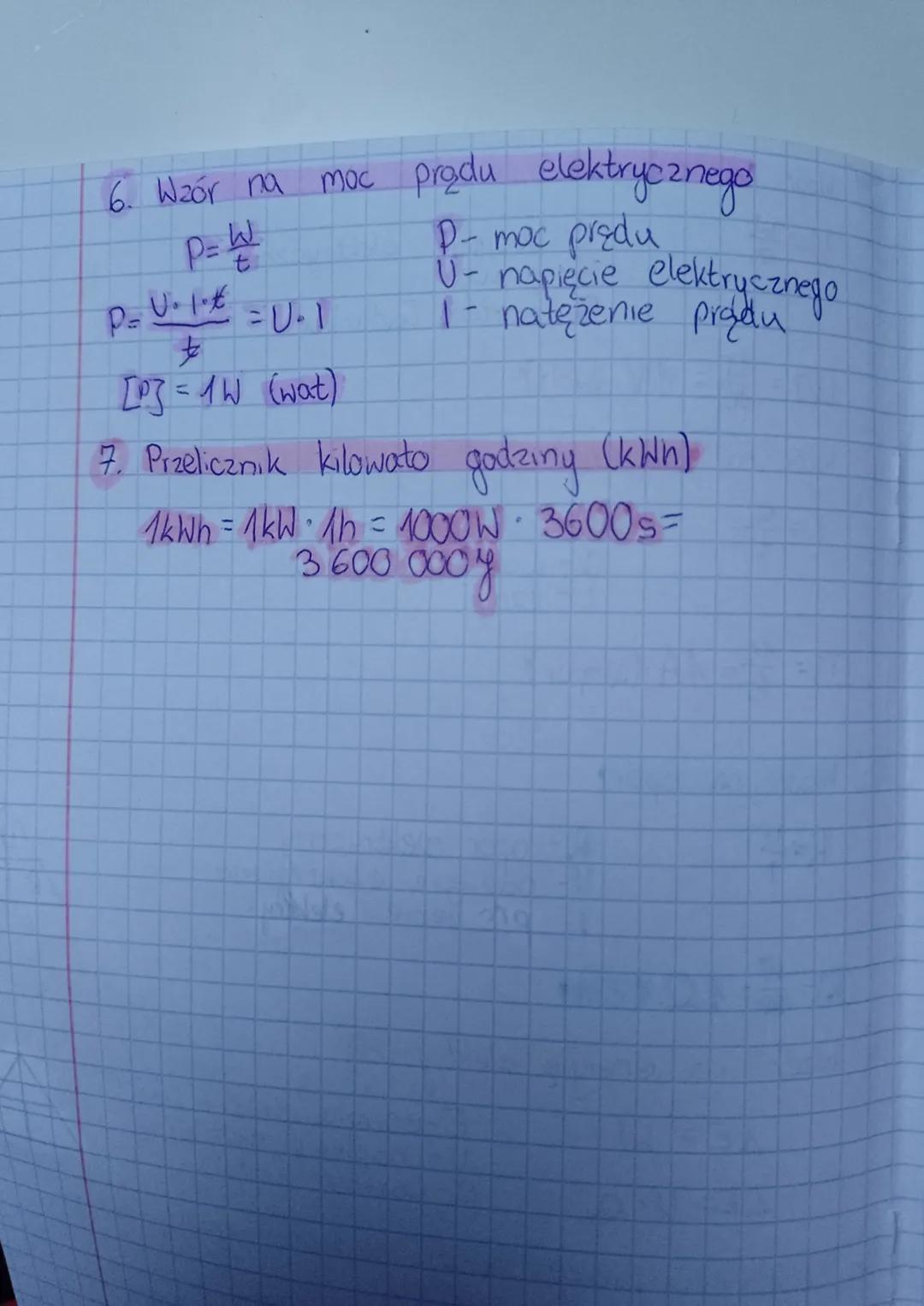 1 Wzór na napięcie:
[UJ = 12 = 1V (wolt)
10
2. Wzór na natężenie
=
U- napięcie elektryczne
W- praca
Q- wartość Tadunku
1- natężenie produ
Q-