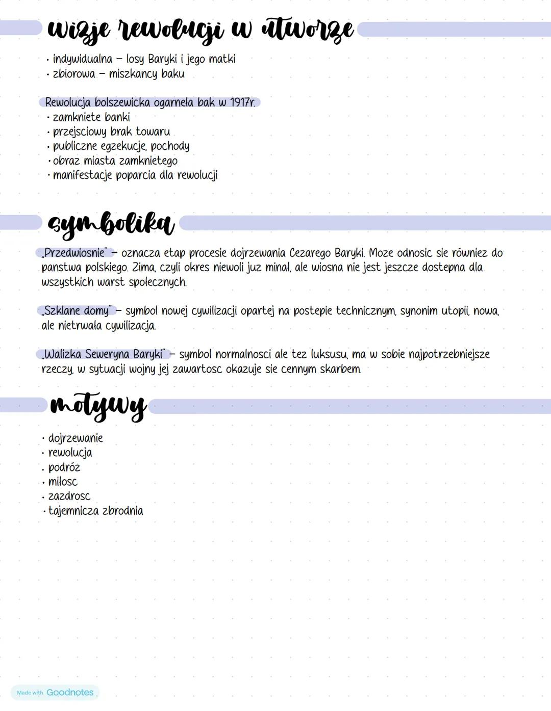 # Przedwiognie

geneza

Powiesc powstała w latach 1921-1924. Po pierwszej wojnie swiatowej wiele panstw odzyskało
niepodległosc, wsród nich 