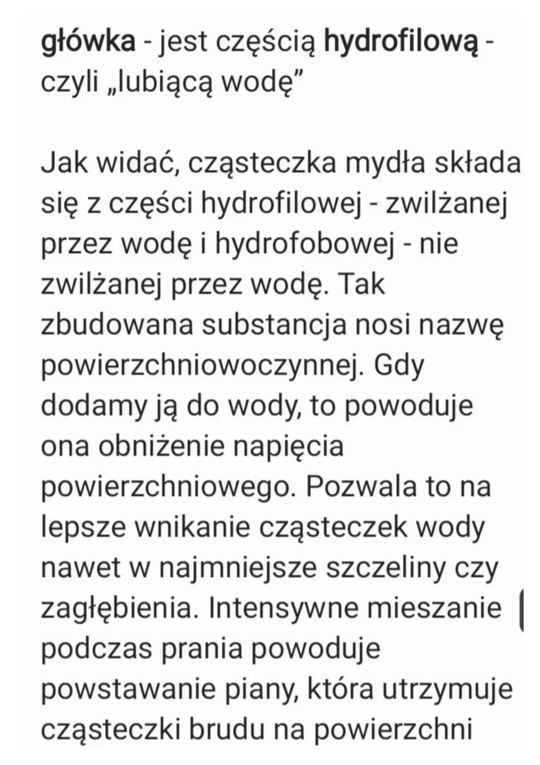 MYDŁA
To sole wyższych kwasów
tłuszczowych (stearynowego,
palmitynowego oraz oleinowego),
które dobrze rozpuszczają się w
wodzie.
Sole sodow