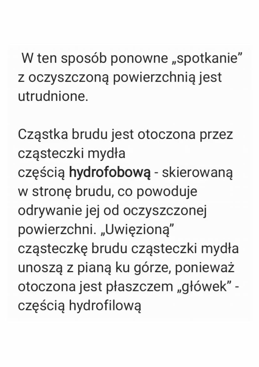 MYDŁA
To sole wyższych kwasów
tłuszczowych (stearynowego,
palmitynowego oraz oleinowego),
które dobrze rozpuszczają się w
wodzie.
Sole sodow