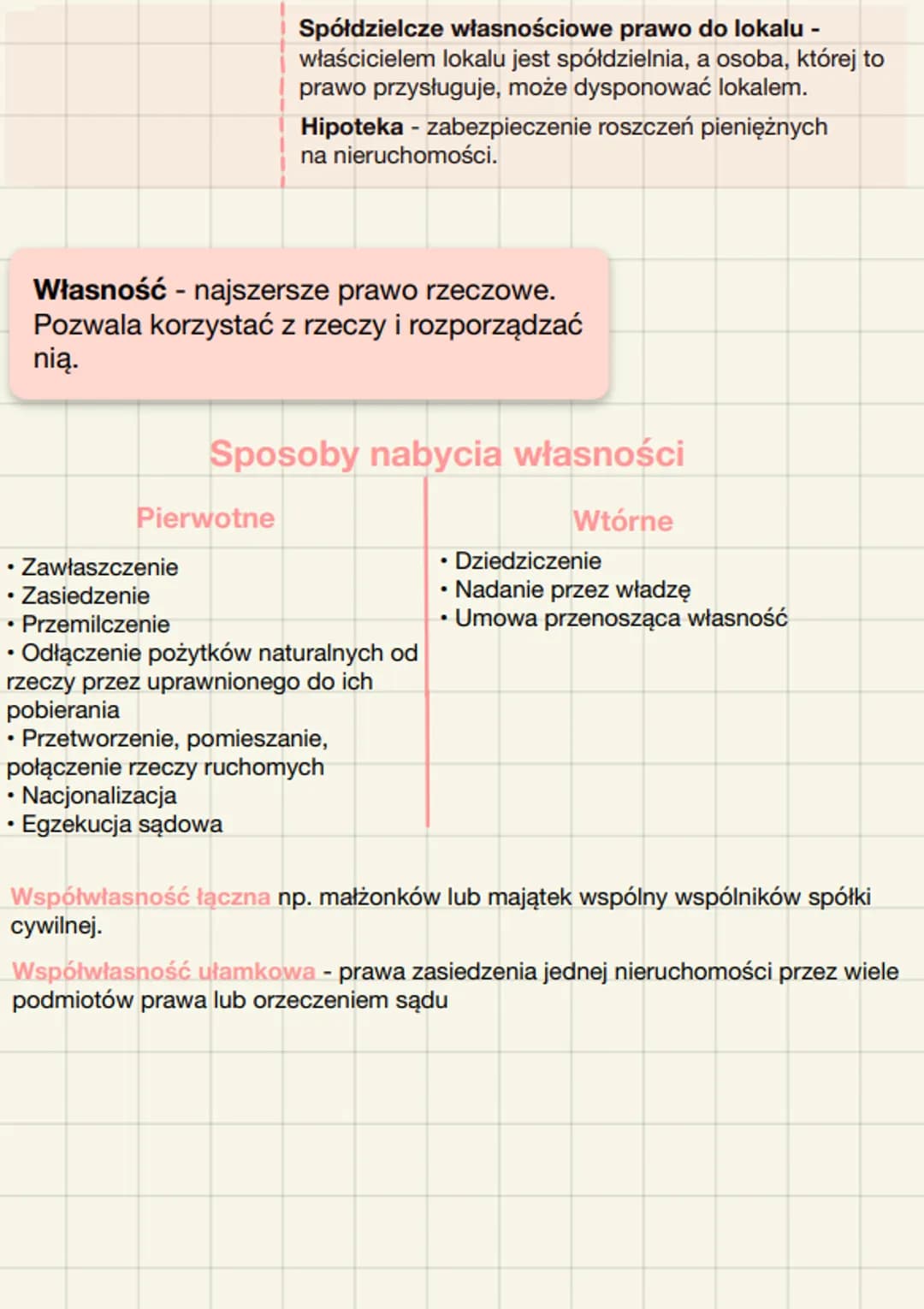 Instytucje prawne prawa rzeczowego
Prawo rzeczowe - jest podstawową gałęzią prawa
prywatnego. Reguluje na zasadzie równorzędności
podmiotów 