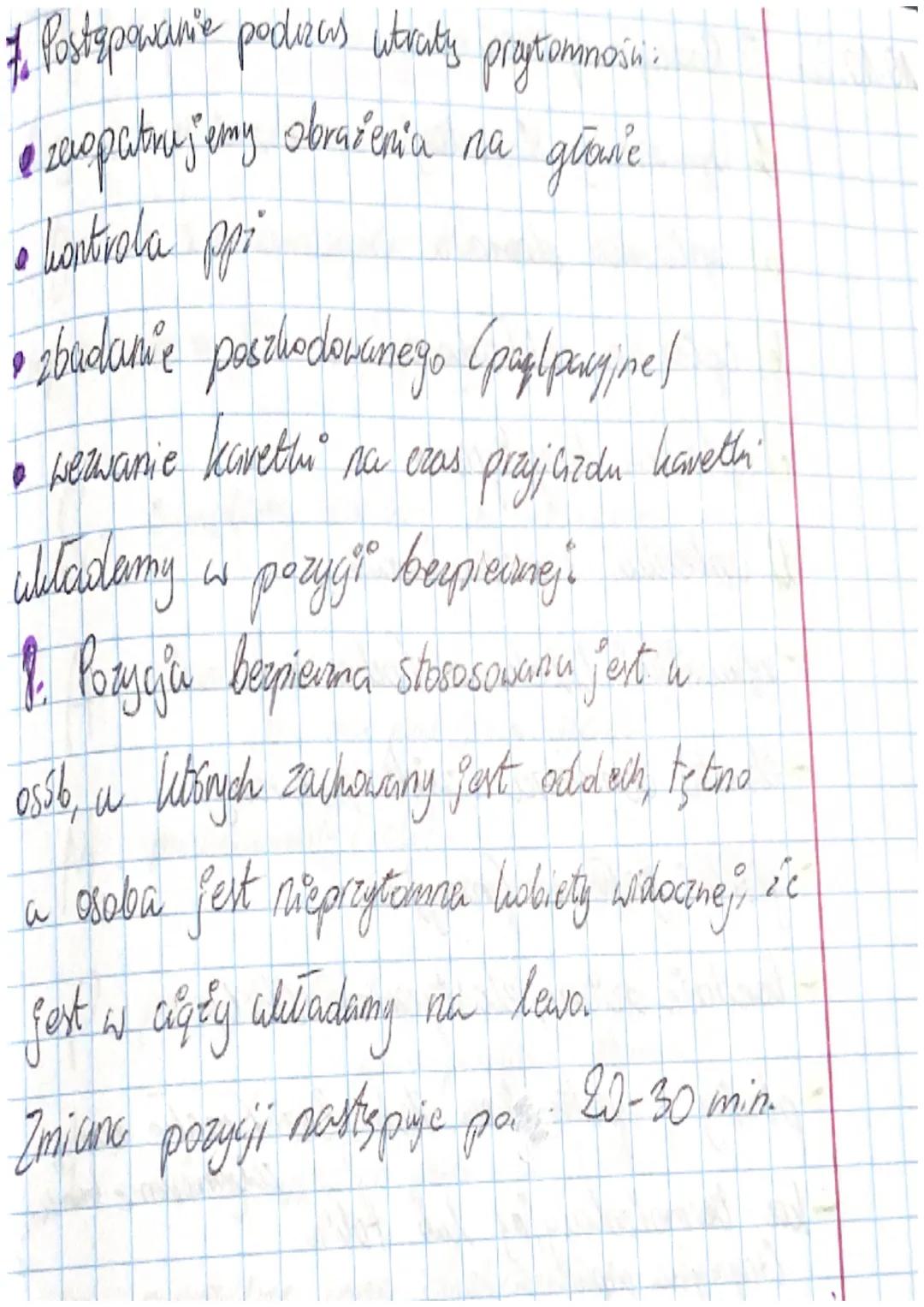 T: Pierwsza pomoc osobie nieprzytomnej.

4. Omdlenie:

• jest to utrata świadomości, hitova tuwa
od killu selund do jednej minuty

• jest to