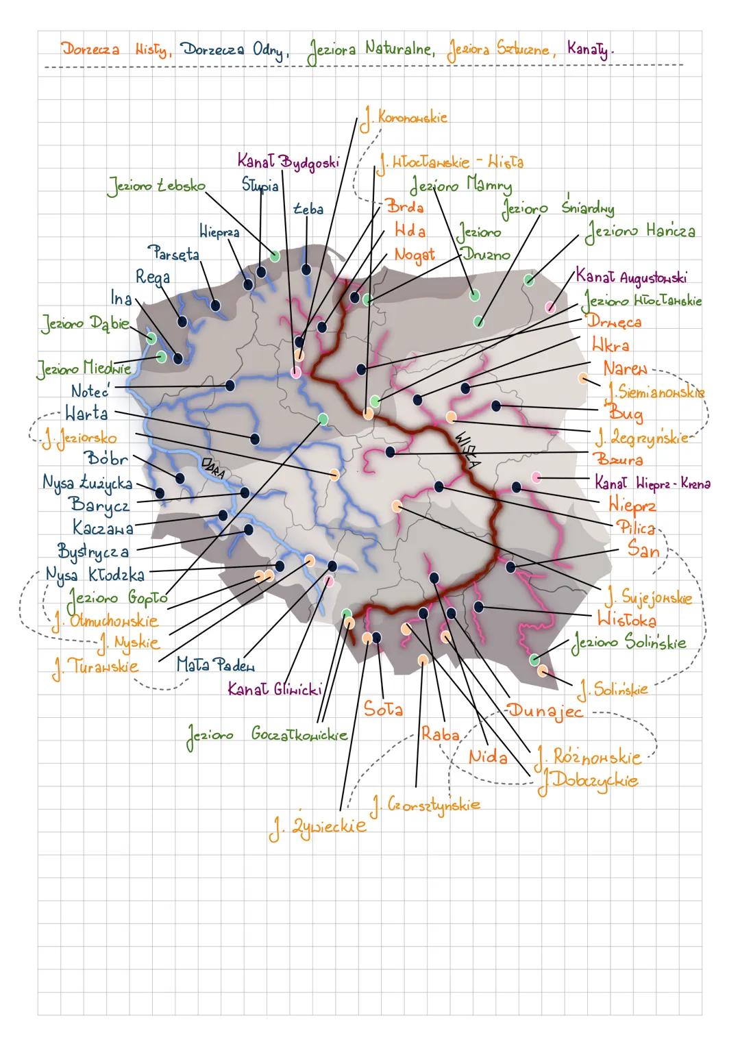 Dorzecza Hisły, Dorzecza Odny, Jeziora Naturalne, Jeziora Sztuczne, Kanały.
Jezioro tebsko
Ina
Jezioro Dabie
Jezioro Miednie
Notec
- Harta
-