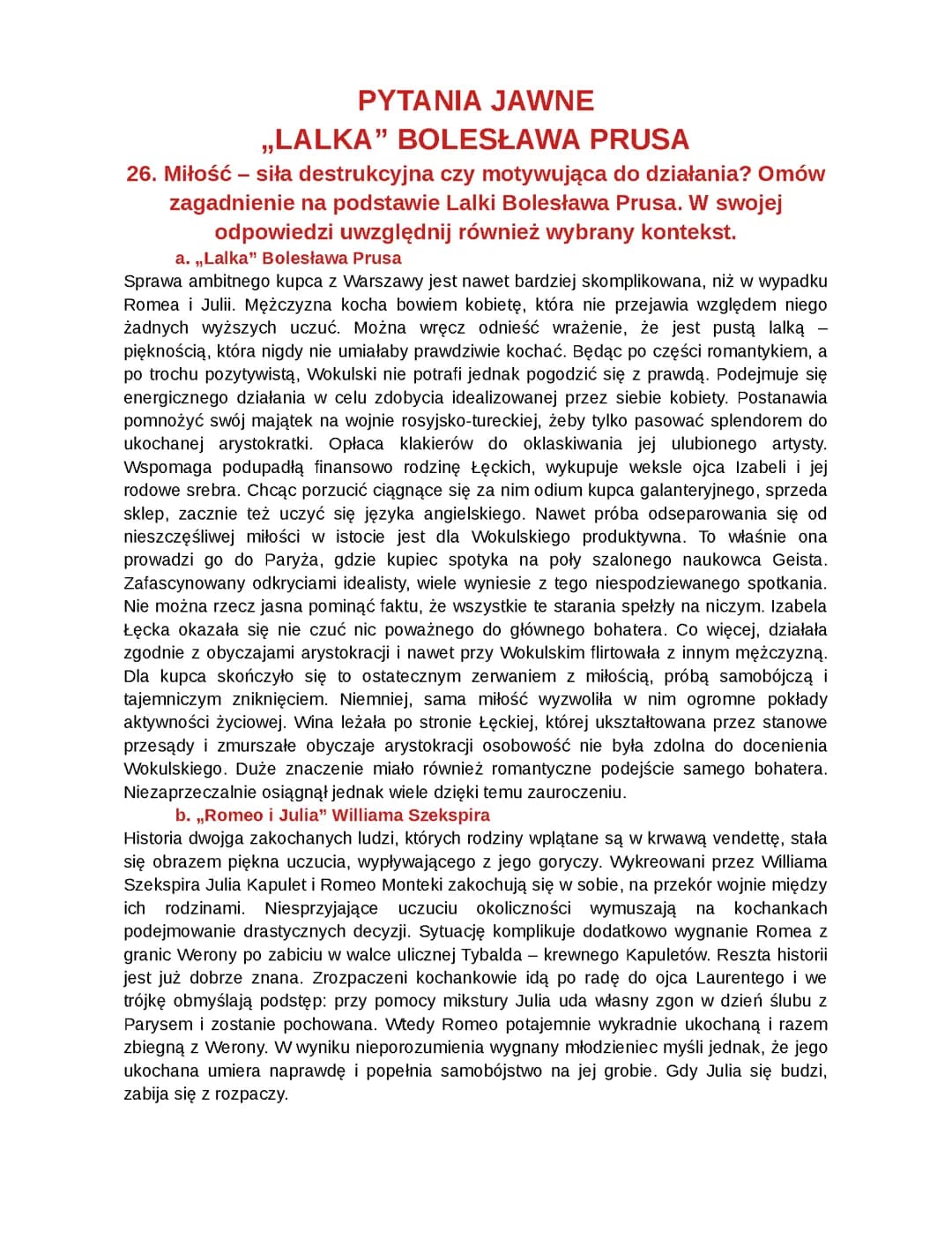pytania jawne (Lalka)
