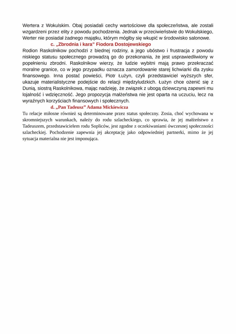 PYTANIA JAWNE
,,LALKA" BOLESŁAWA PRUSA
26. Miłość - siła destrukcyjna czy motywująca do działania? Omów
zagadnienie na podstawie Lalki Boles