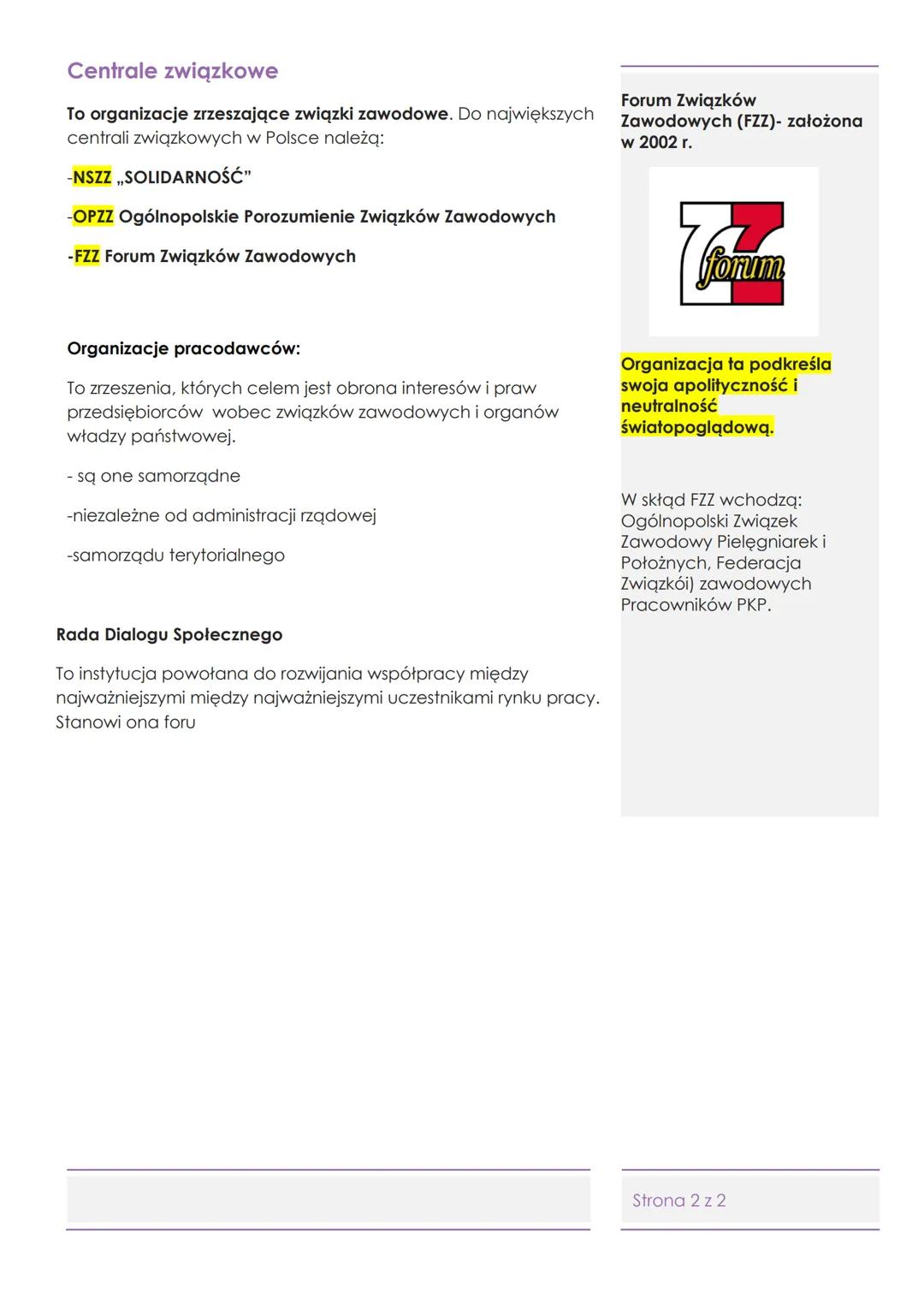 WOS
Organizacja społeczno-
zawodowe
Czym są związki zawodowe?
Związek zawodowy- są to organizacje zrzeszające pracowników,
powołane do ich r