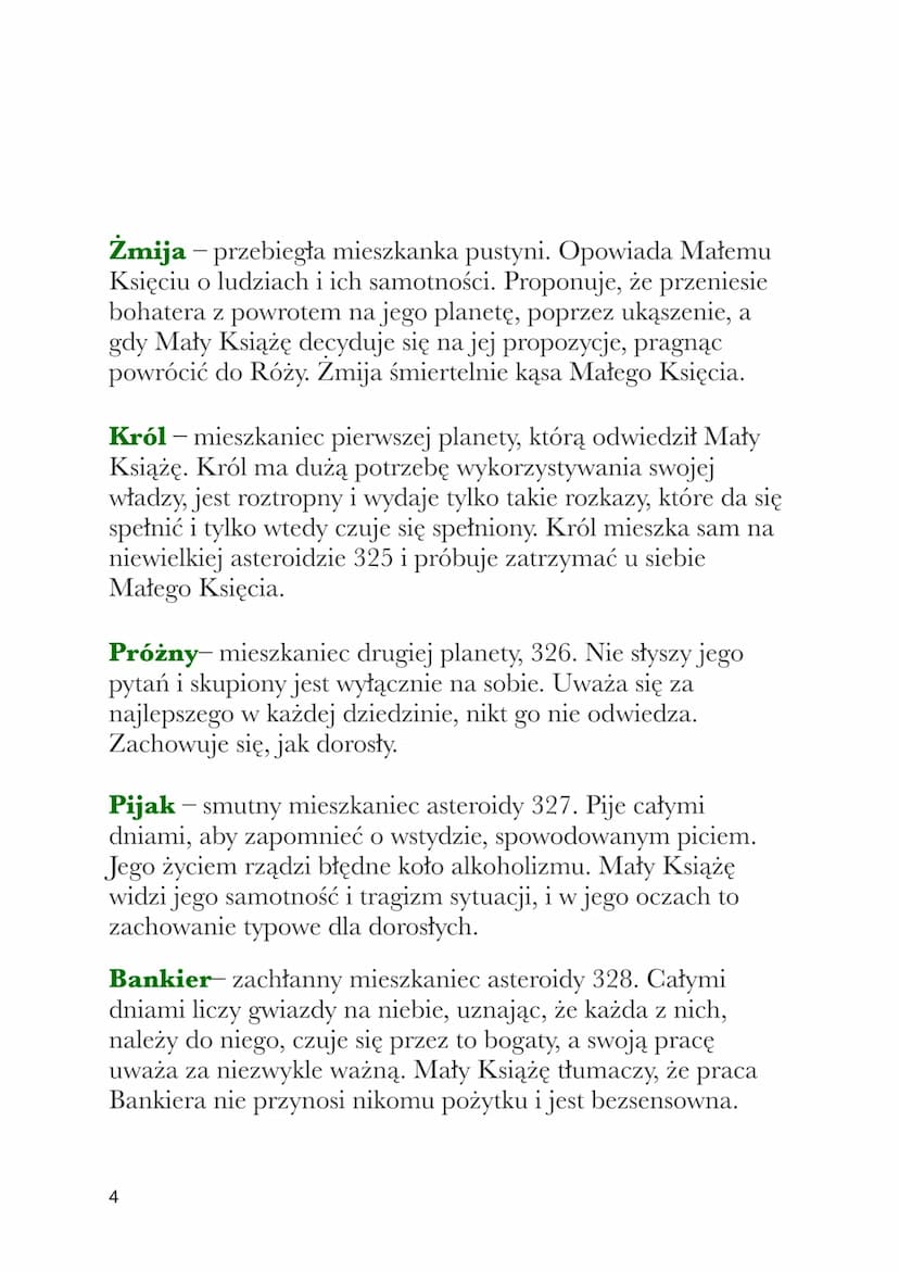 MAŁY KSIĄŻĘ
Antoine de Saint-Exupéry
CZAS I MIEJSCE AKCJI
Właściwa akcja dzieje się w ciągu 8 dni na Saharze, w miejscu,
w którym rozbił się