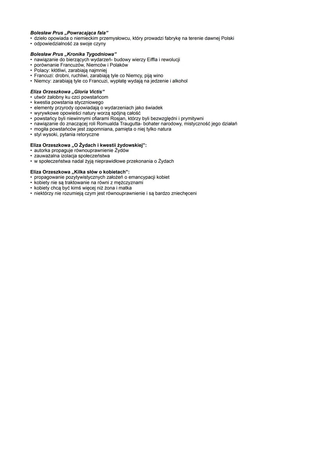 POZYTYWIZM
OMÓWIENIE POSZCZEGÓLNYCH UTWORÓW
,,Metoda pozytywna w szesnastu wykładach" August Comte:
• filozofia pozytywna skupia się na praw