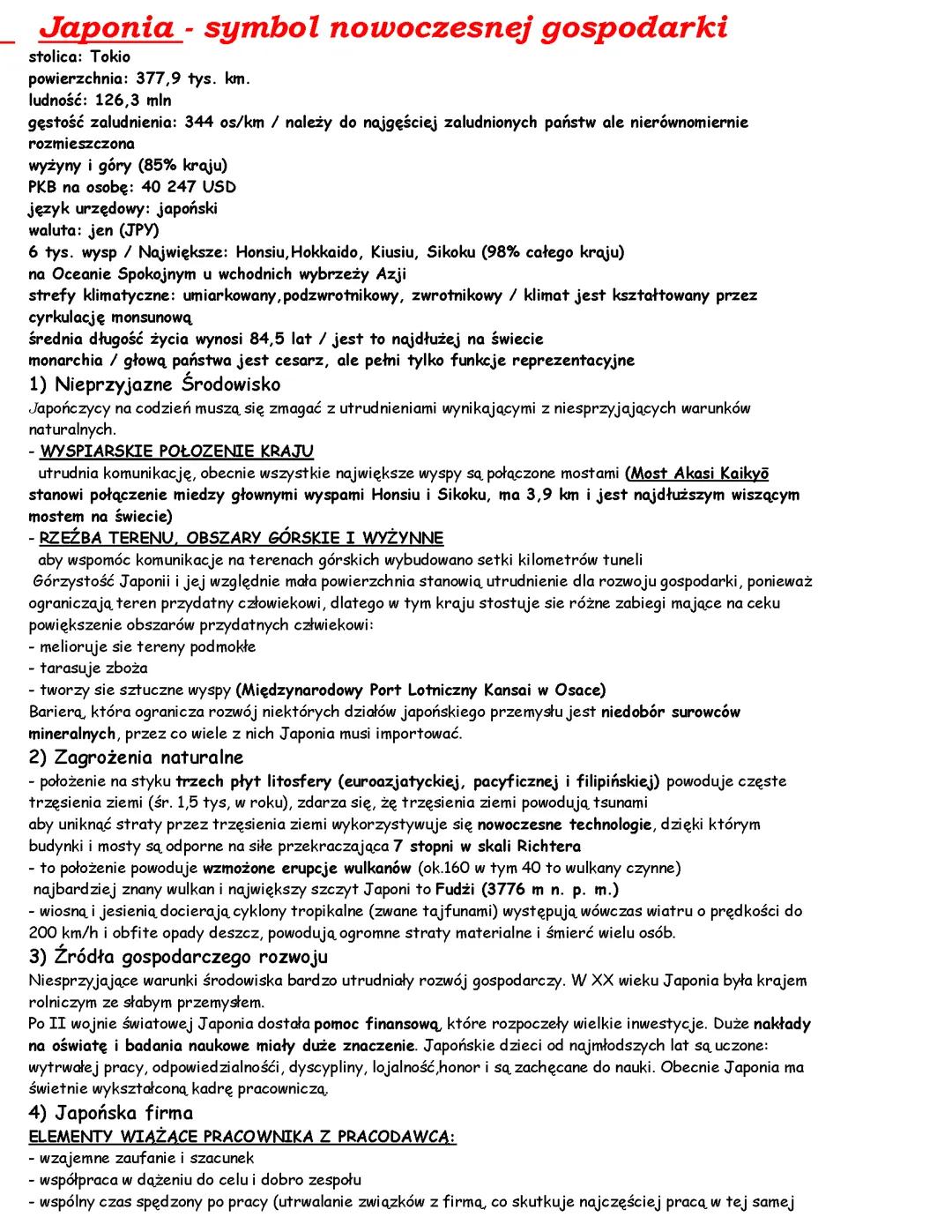 Japonia - symbol nowoczesnej gospodarki