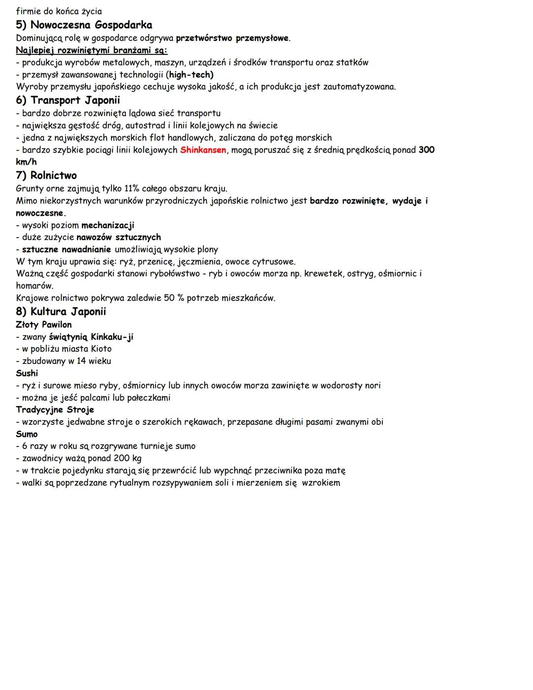 Japonia - symbol nowoczesnej gospodarki
stolica: Tokio
powierzchnia: 377,9 tys. km.
ludność: 126,3 mln
gęstość zaludnienia: 344 os/km / nale