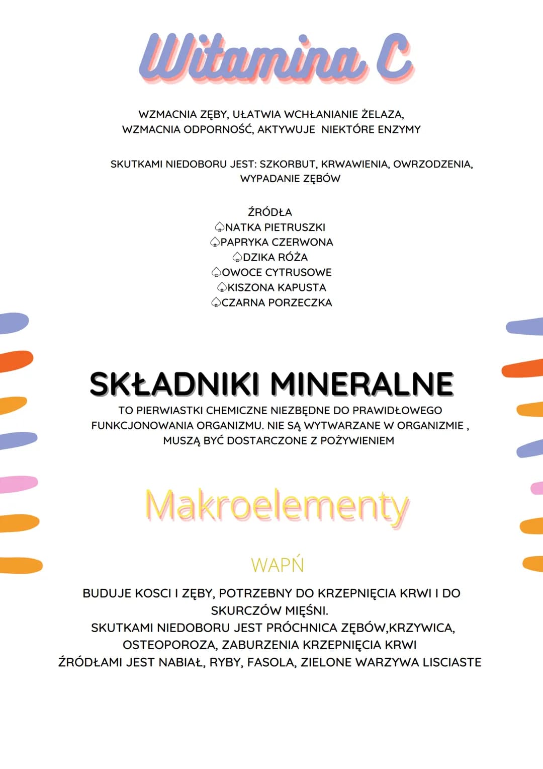 ROLA WITAMIN. NIEORGANICZNE
SKŁADNIKI POKARMOWE
Witaminy
TO ZWIĄZKI ORGANICZNE KTÓRYCH ORGANIZM W WIĘKSZOŚCI NIE
POTRAFI SAM WYTWORZYĆ. SĄ D