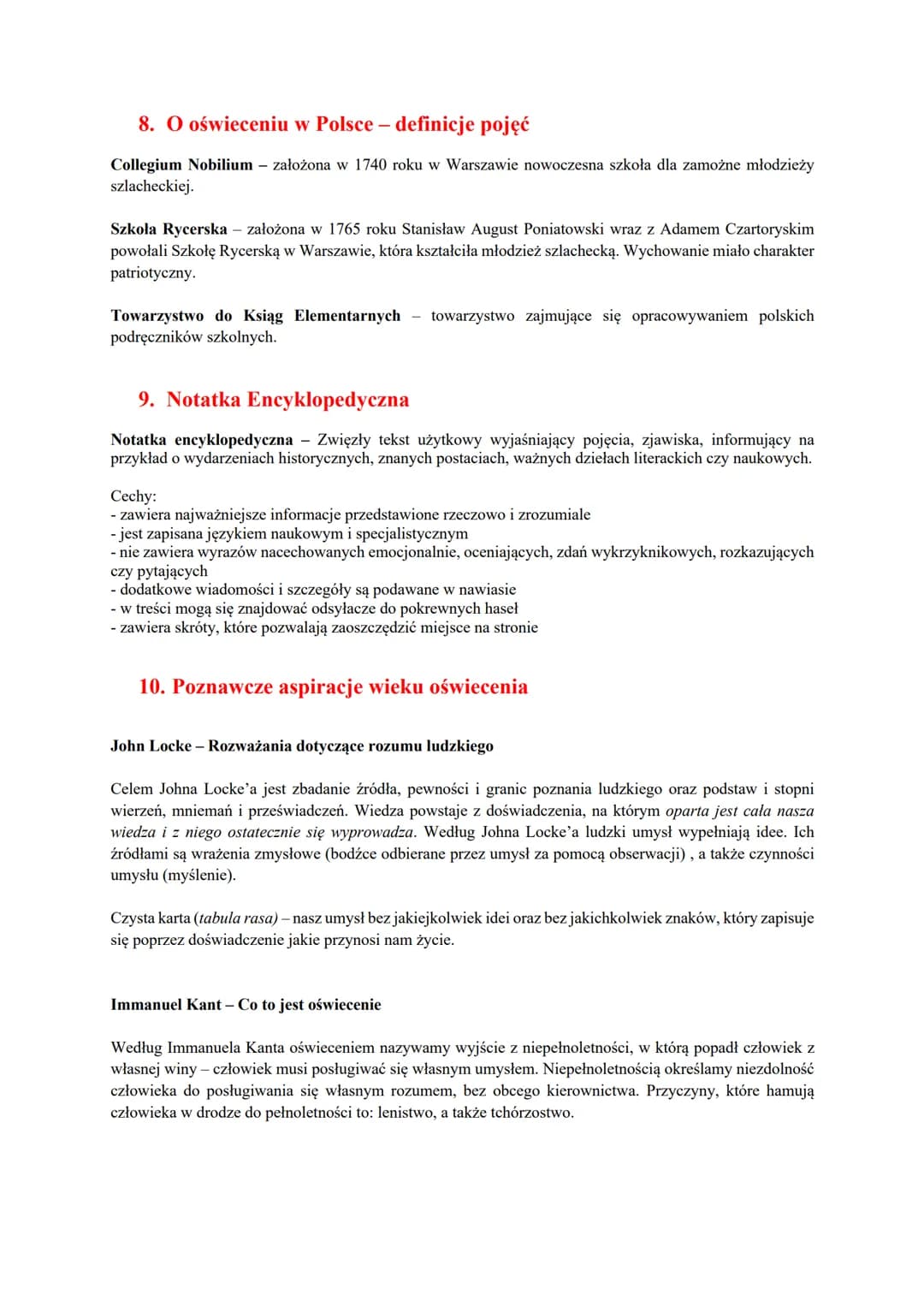OŚWIECENIE
1. Chronologia
W Europie:
• początek - pod koniec XVII w. - często uznaje się 1688 rok, czyli datę rewolucji, w Anglii która zacz