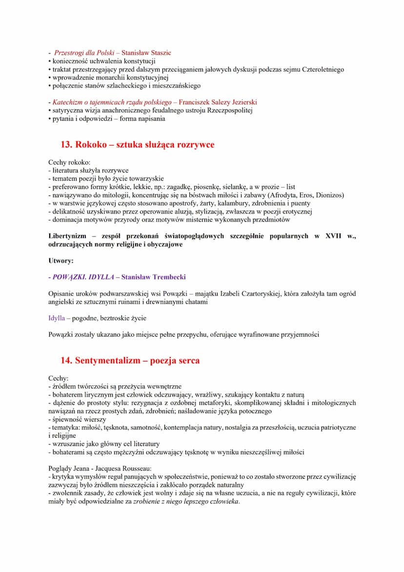 OŚWIECENIE
1. Chronologia
W Europie:
• początek - pod koniec XVII w. - często uznaje się 1688 rok, czyli datę rewolucji, w Anglii która zacz