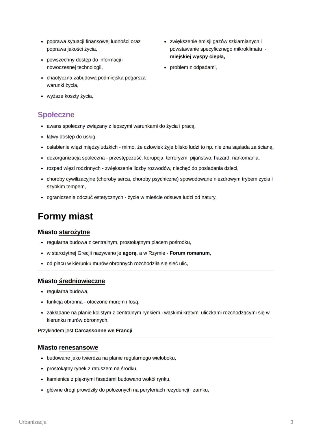 Urbanizacja
Co to jest urbanizacja?
Urbanizacja to procesy prowadzące do rozwoju miast, wzrostu ich liczby i powierzchni, zwiększenie
udział