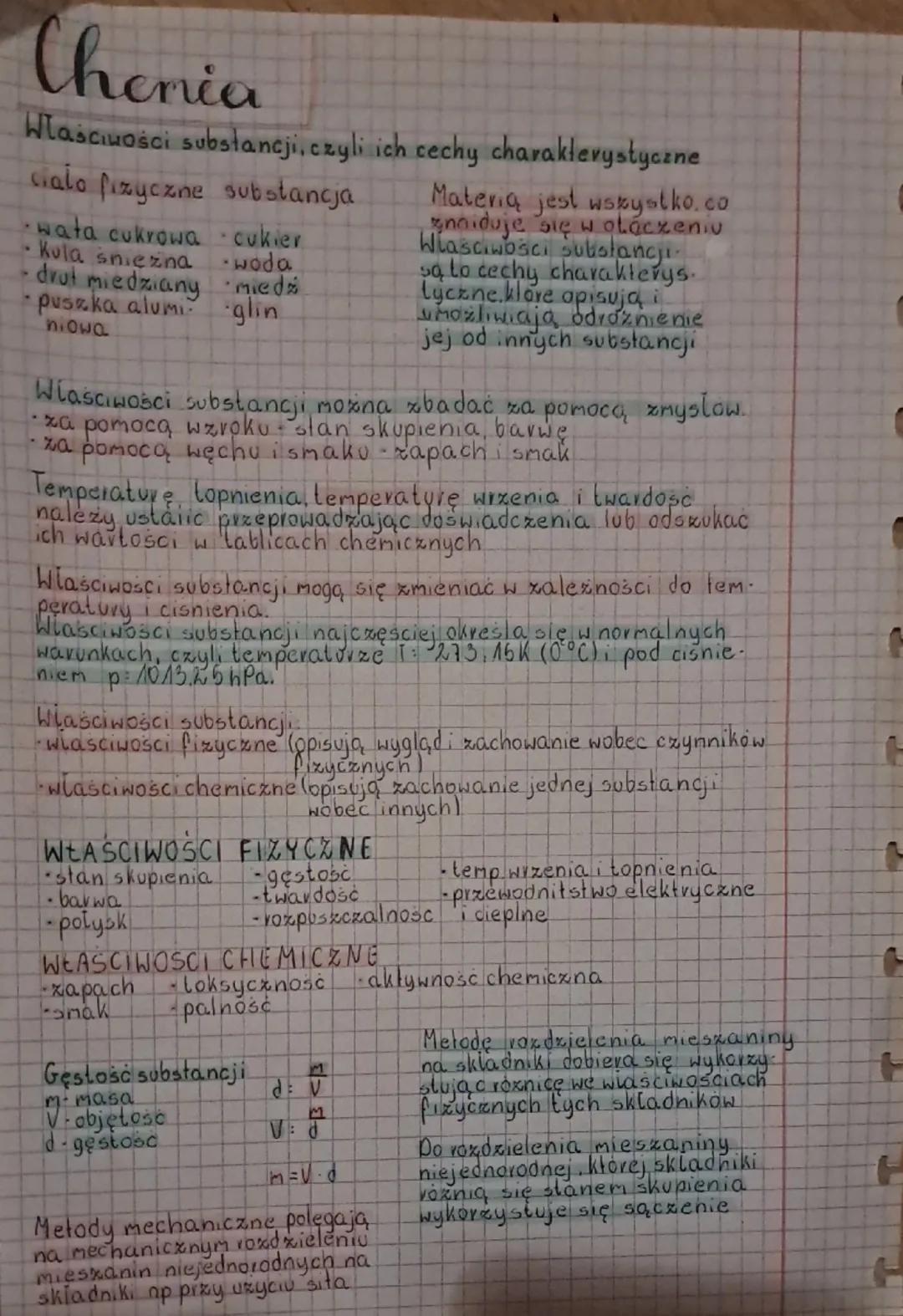 Chenia
Wlasciwości substancji, czyli ich cechy charakterystyczne
cialo fizyczne substancja
wata cukrowa · cukier
Kula sniezna
drut miedziany