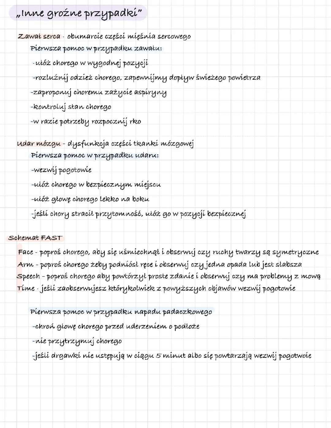 pierwsza pomoc w przypadku…