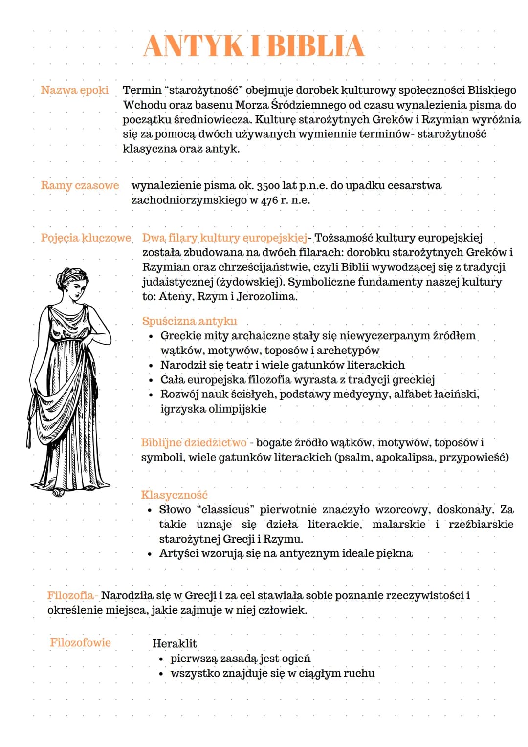 ANTYKI BIBLIA
Nazwa epoki Termin "starożytność" obejmuje dorobek kulturowy społeczności Bliskiego
Wchodu oraz basenu Morza Śródziemnego od c