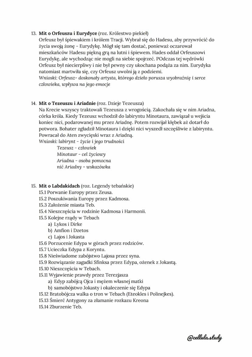 1. Mity
Mit - opowieść o bogach i bohaterach, która uznawana jest przez członków danej
społeczności za prawdę i stanowi odzwierciedlenie wie