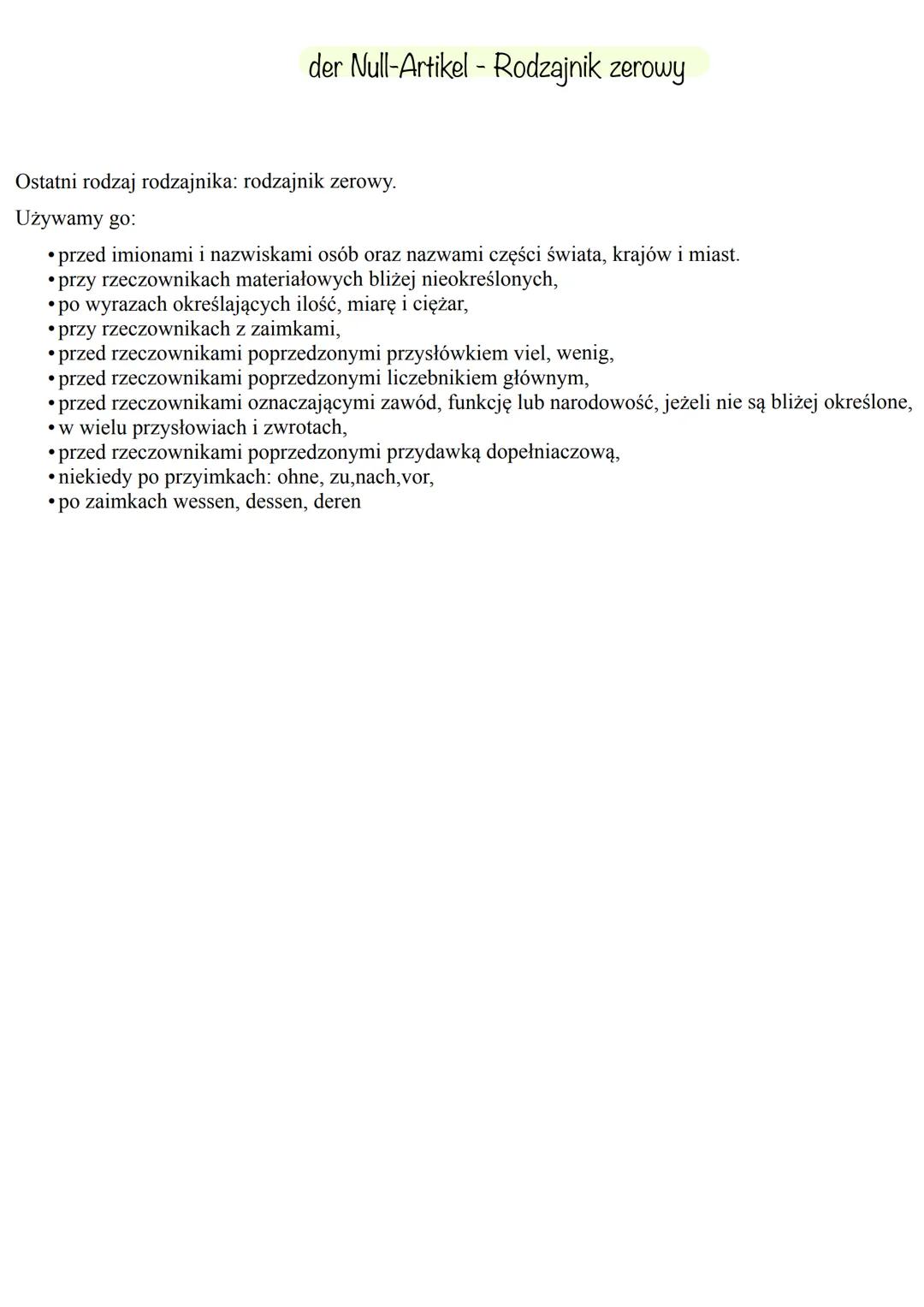 # Der unbestimmte Artikel - Rodzajnik nieokreślony

Rodzajnik wyraża rodzaj gramatyczny rzeczownika i podobnie jak on podlega deklinacji (od