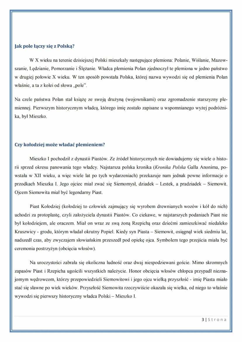 POCZĄTKI PAŃSTWA
POLSKIEGO
1 | Strona Co zawdzięczamy podróżnikowi z dalekich krain?
Około połowy X wieku zawitało na kartach historii państ