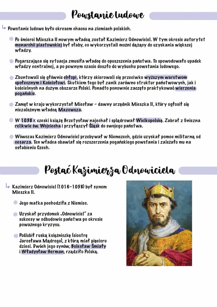 Panowanie Mieszka II i
Kazimierza Odnowiciela
Postać i panowanie Mieszka II
Mieszko II (990-1034) był młodszym synem Bolesława Chrobrego.
Za