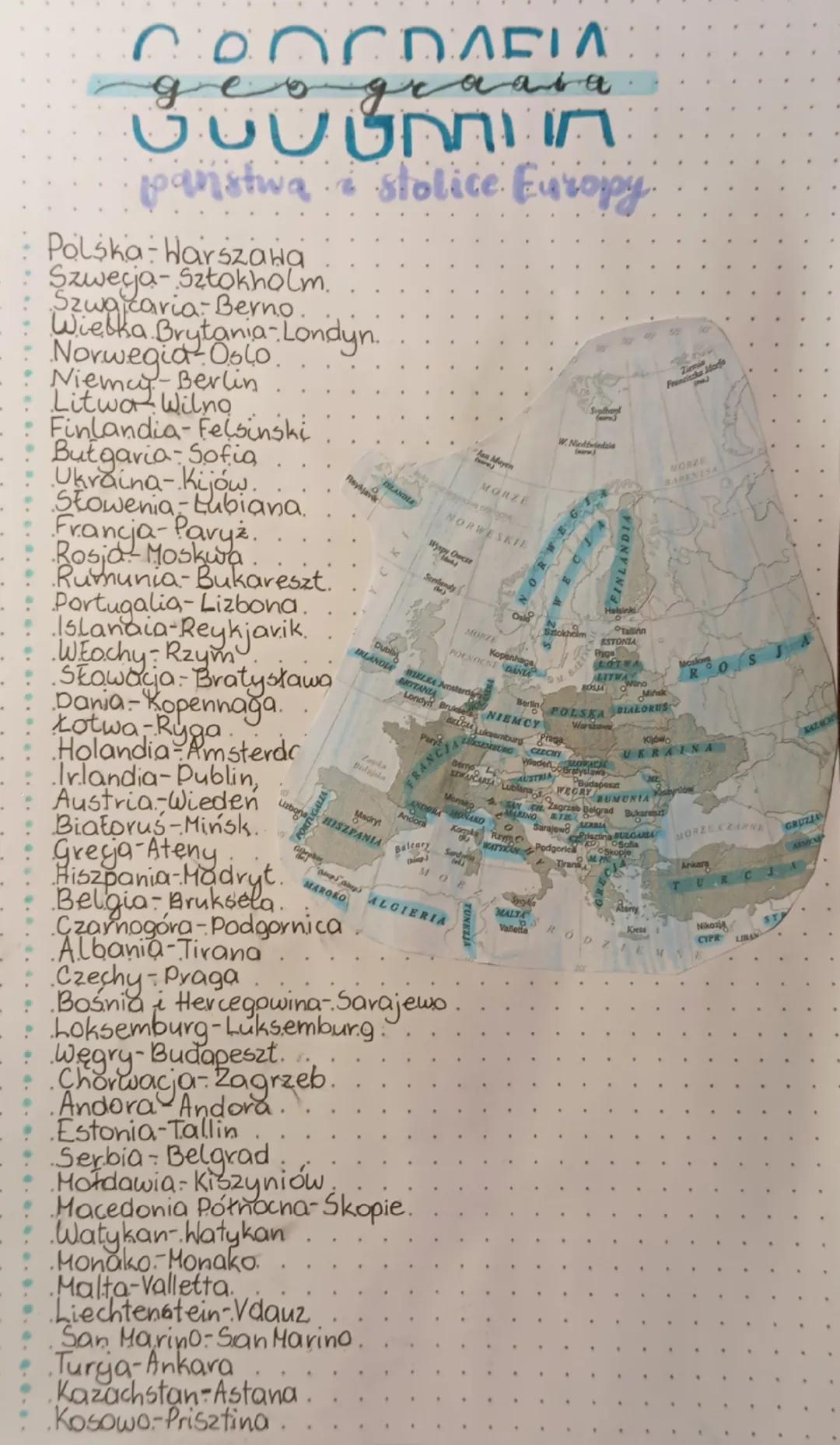 Państwa i stolice Europy
