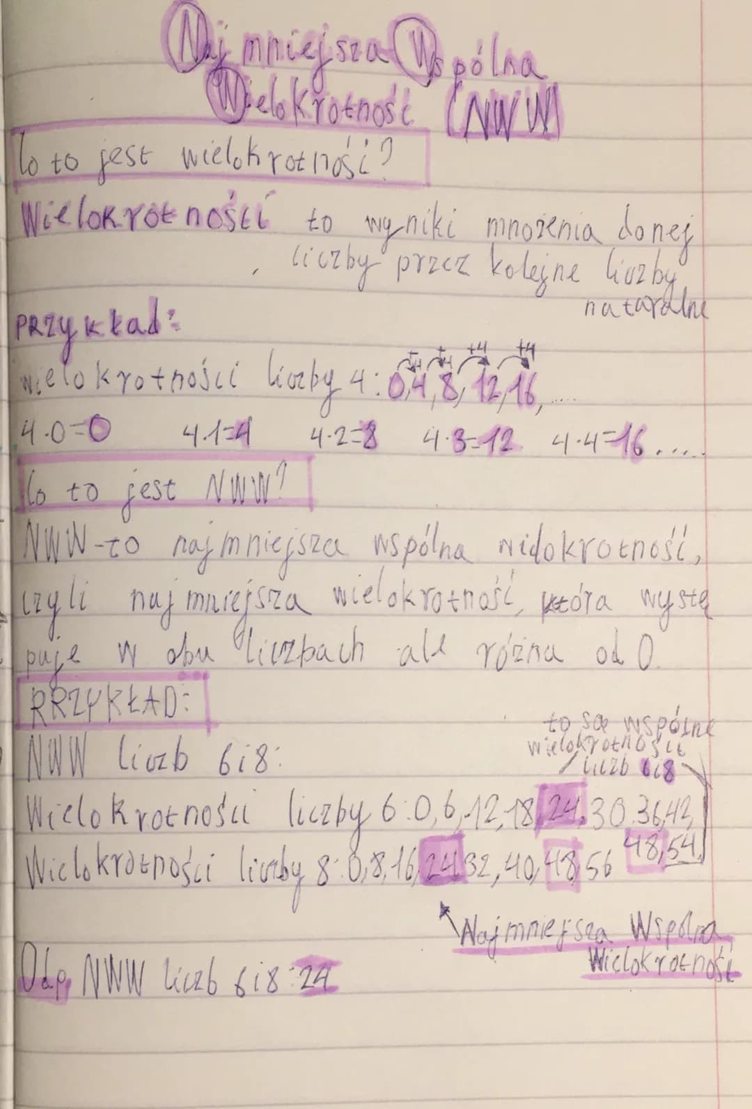 Dj mniejsoa Dopólna
Wielokrotność (NW W
To to jest wielokrotność?
Wielokrotnosti to wyniki mnożenia do nej
liczby przez kolejne livzby,
natu