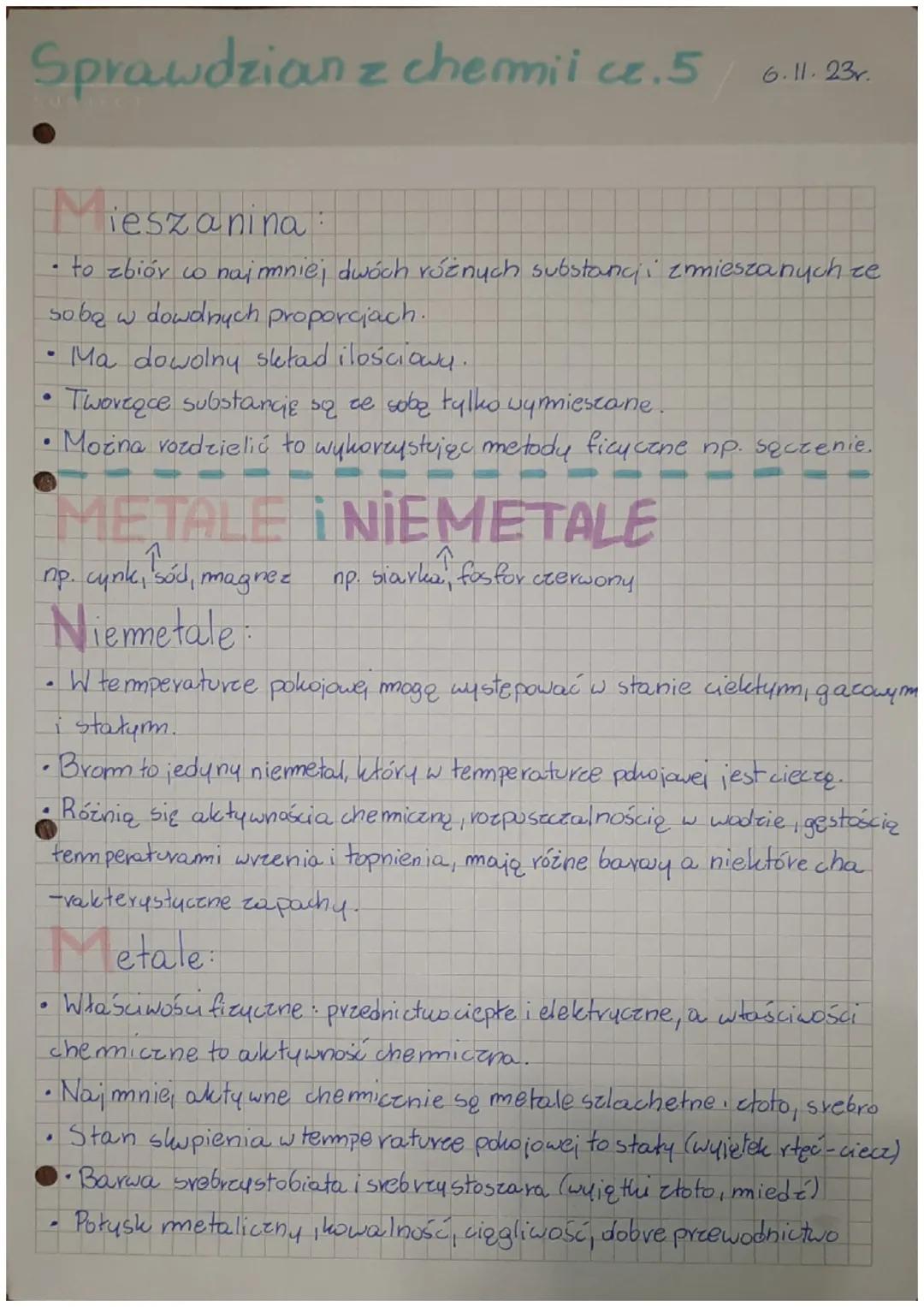 Sprawdzian z chemii
s 10
.
•
G
·
Ogrzewanie
połysk
gęstość
twardość
A
CIAŁO FIZYCZNE: ng:
1 Substancia: np:
-wata wkrowa - drut miedziany
-w