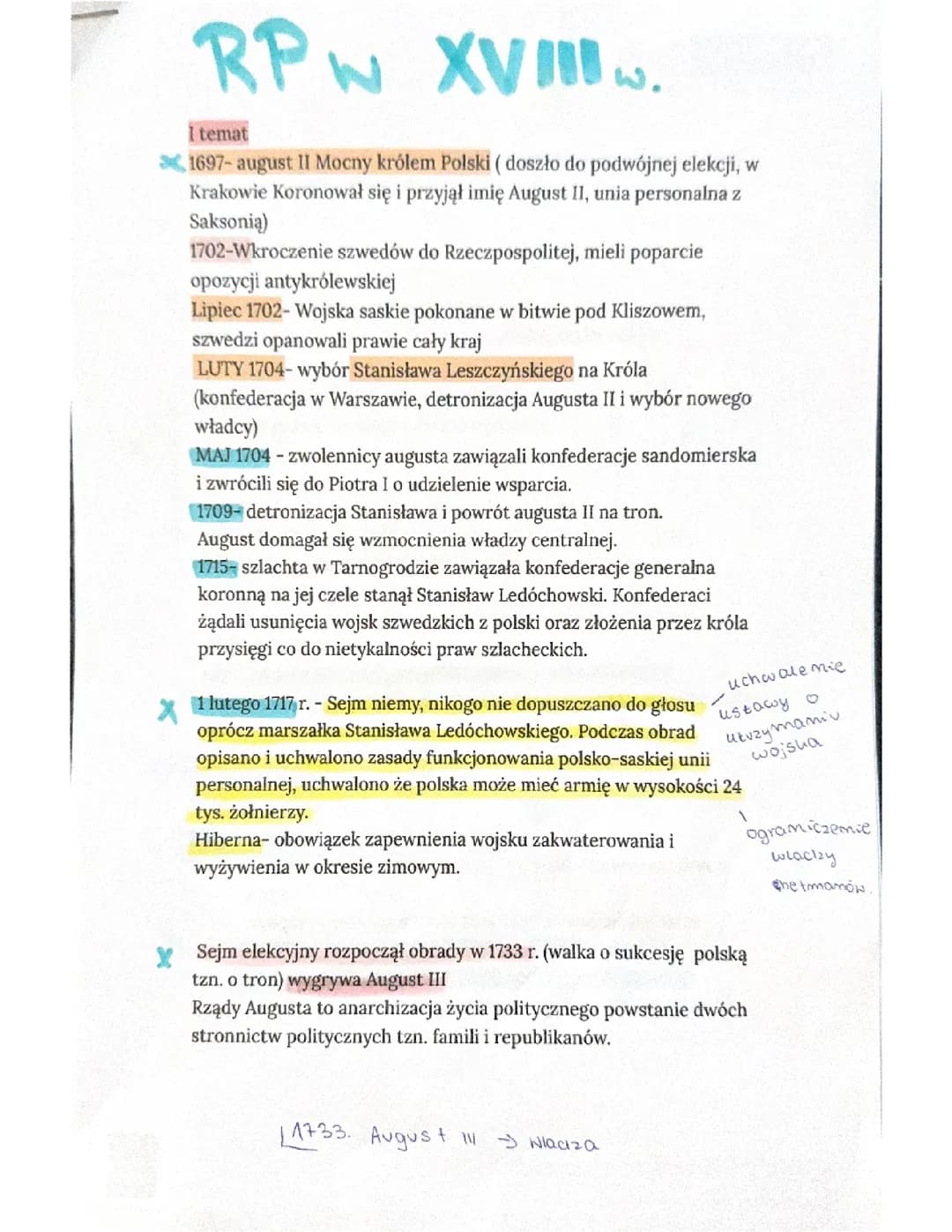 Rzeczpospolita w XVIII w. 