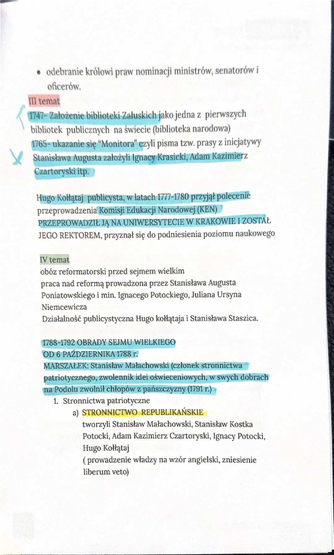 RPW XVIII w.
1 temat
1697- august II Mocny królem Polski ( doszło do podwójnej elekcji, w
Krakowie Koronował się i przyjął imię August II, u
