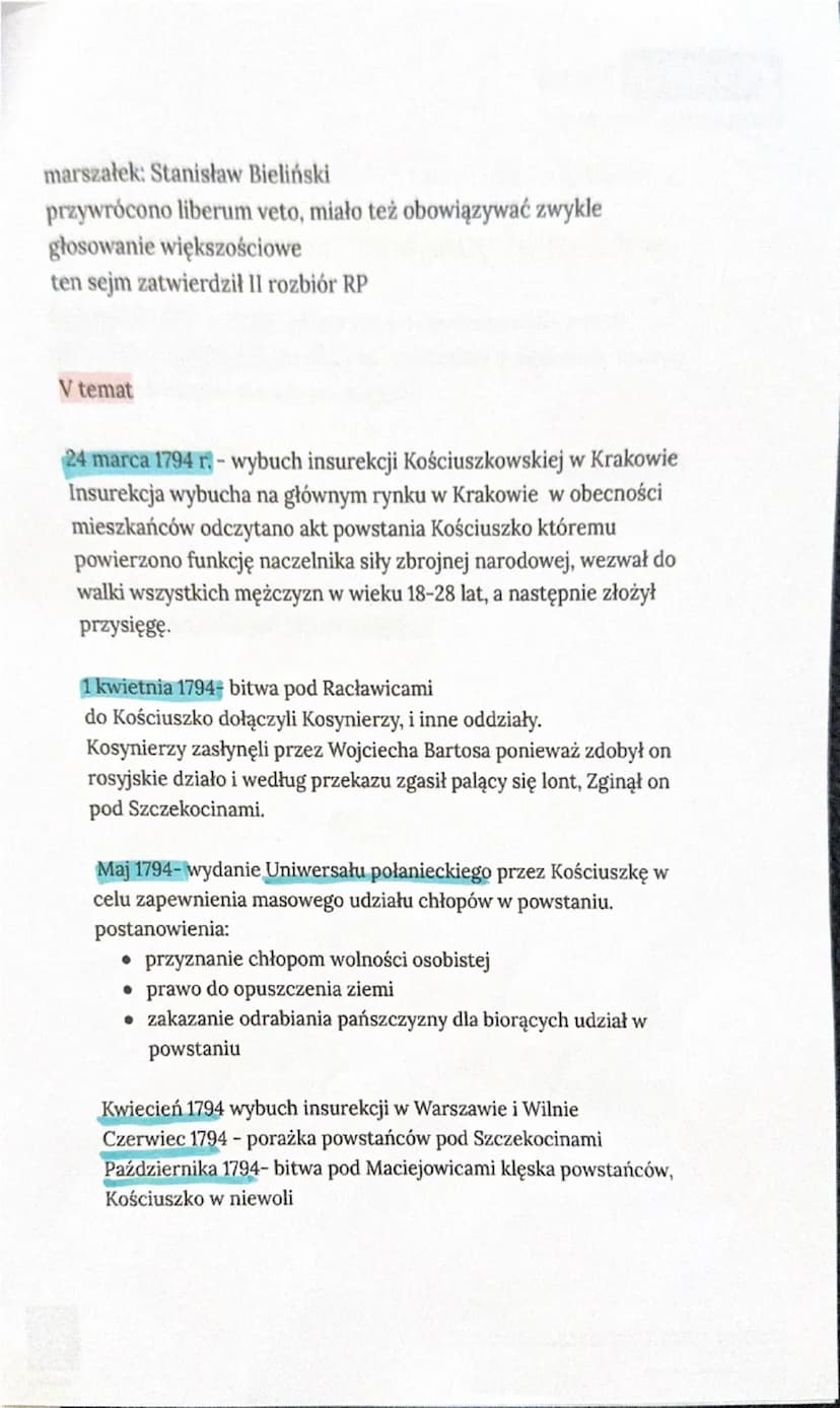 RPW XVIII w.
1 temat
1697- august II Mocny królem Polski ( doszło do podwójnej elekcji, w
Krakowie Koronował się i przyjął imię August II, u