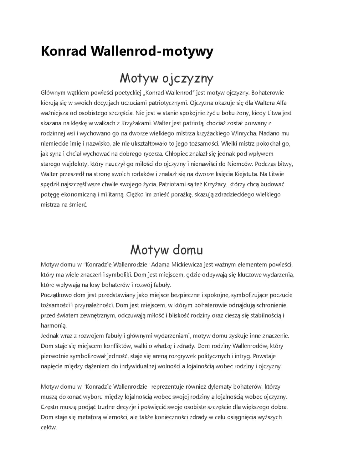 Odkryj motywy literackie w 'Konradzie Wallenrodzie' i Mickiewiczu